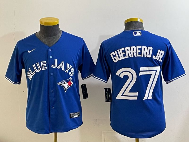 Youth 2025 Toronto Blue Jays #27 Guerrero jr blue Game Nike MLB Jersey style 01